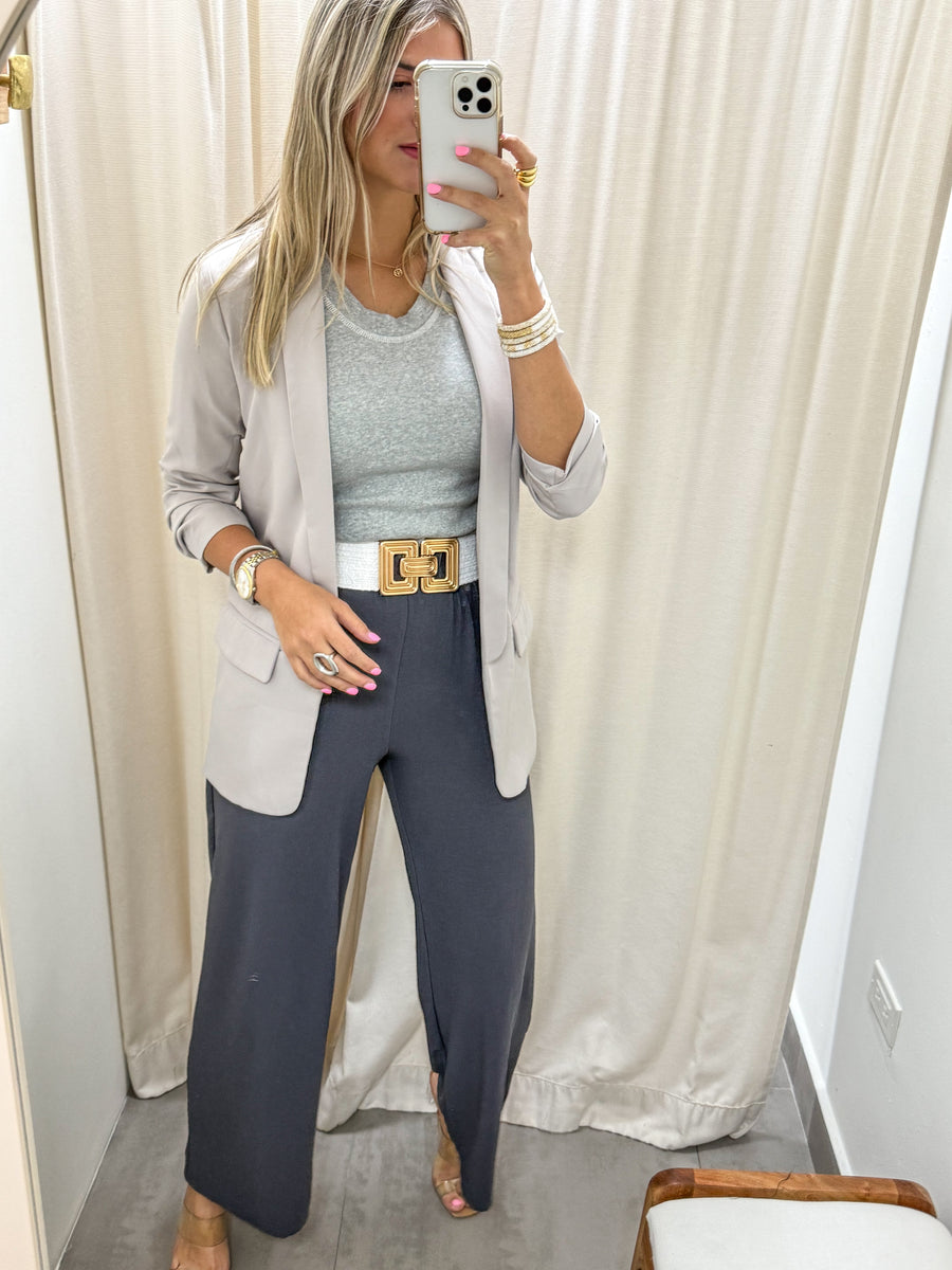 DARK GRAY WIDE LEG PANTS