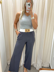 DARK GRAY WIDE LEG PANTS