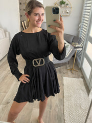 RHINESTONES V-BUCKLE ELASTIC BELT