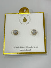 GOLD HALO STUD EARRING