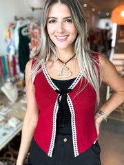 WINE RIBBED TANK BLOUSE