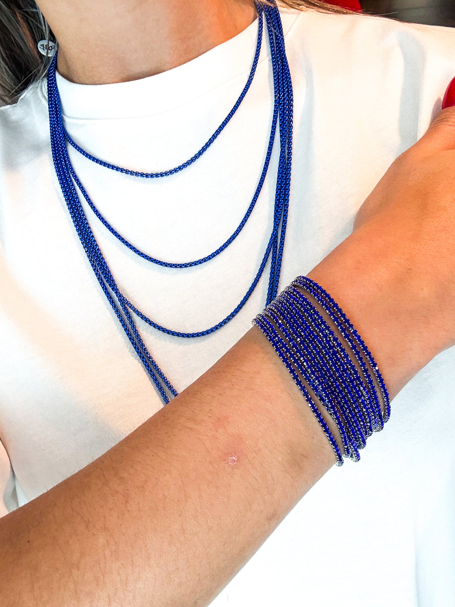 ELECTRIC BLUE LAYERED COLLAB NECKLACE