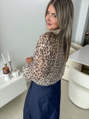 LEOPARD ZIPPER ADJUSTABLE JACKET