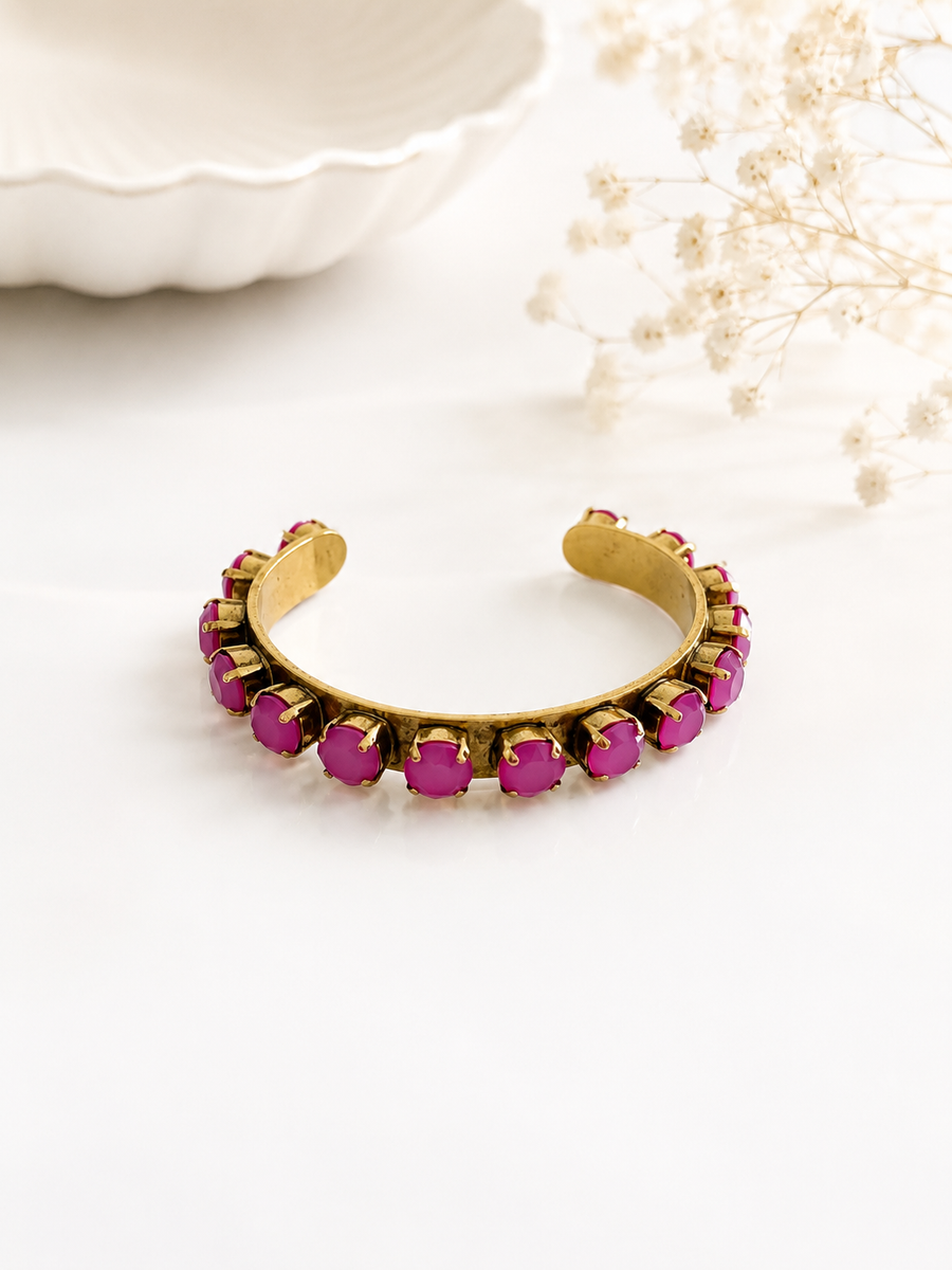 KIKI CUFF IN ULTRA FUCHSIA WHITE OPAL