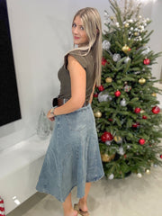 SOLID SIDE RUCHED DETAILED BLOUSE