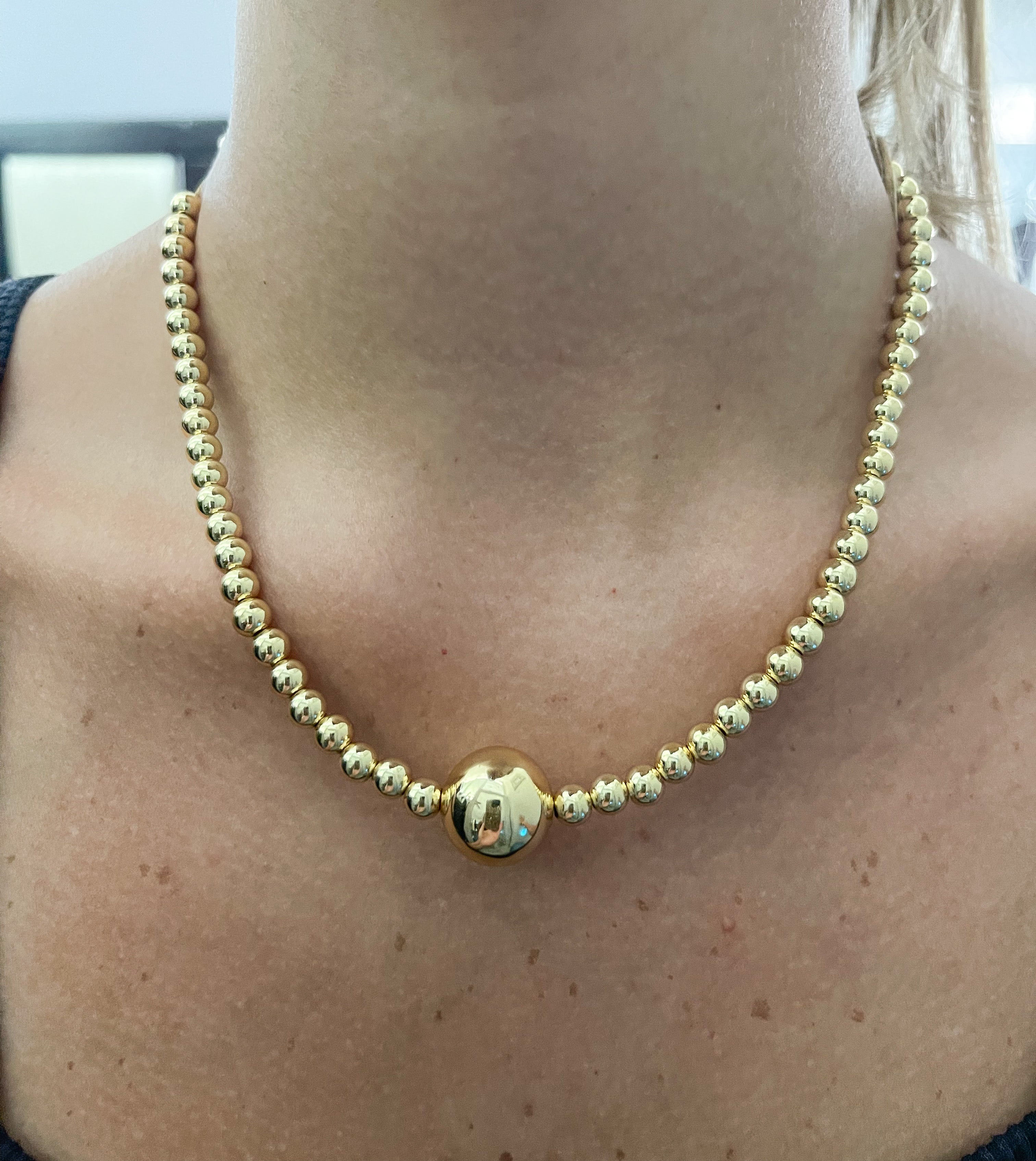 GOLD BALL NECKLACES