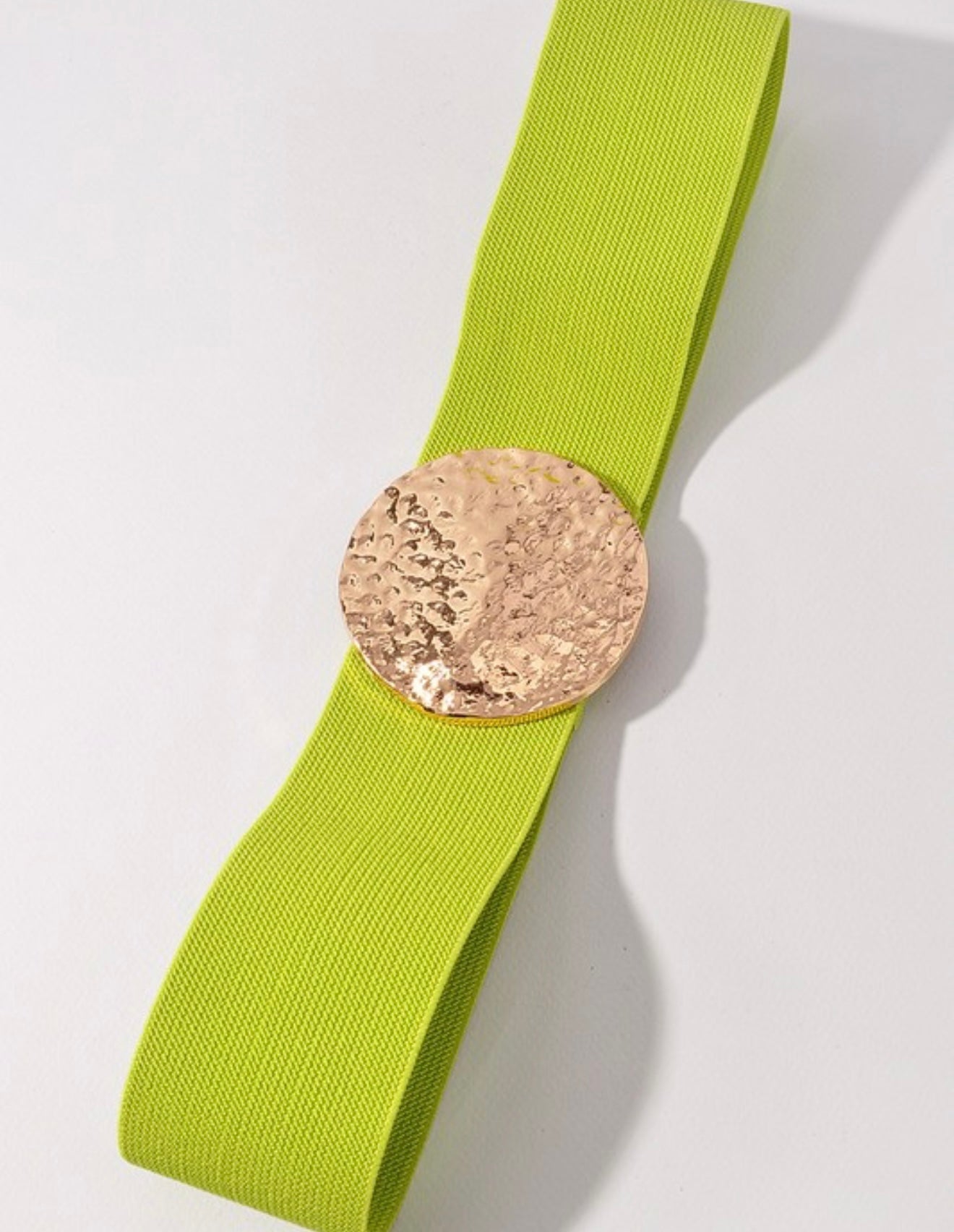 HAMMERED GOLD DISC ELASTIC BELT