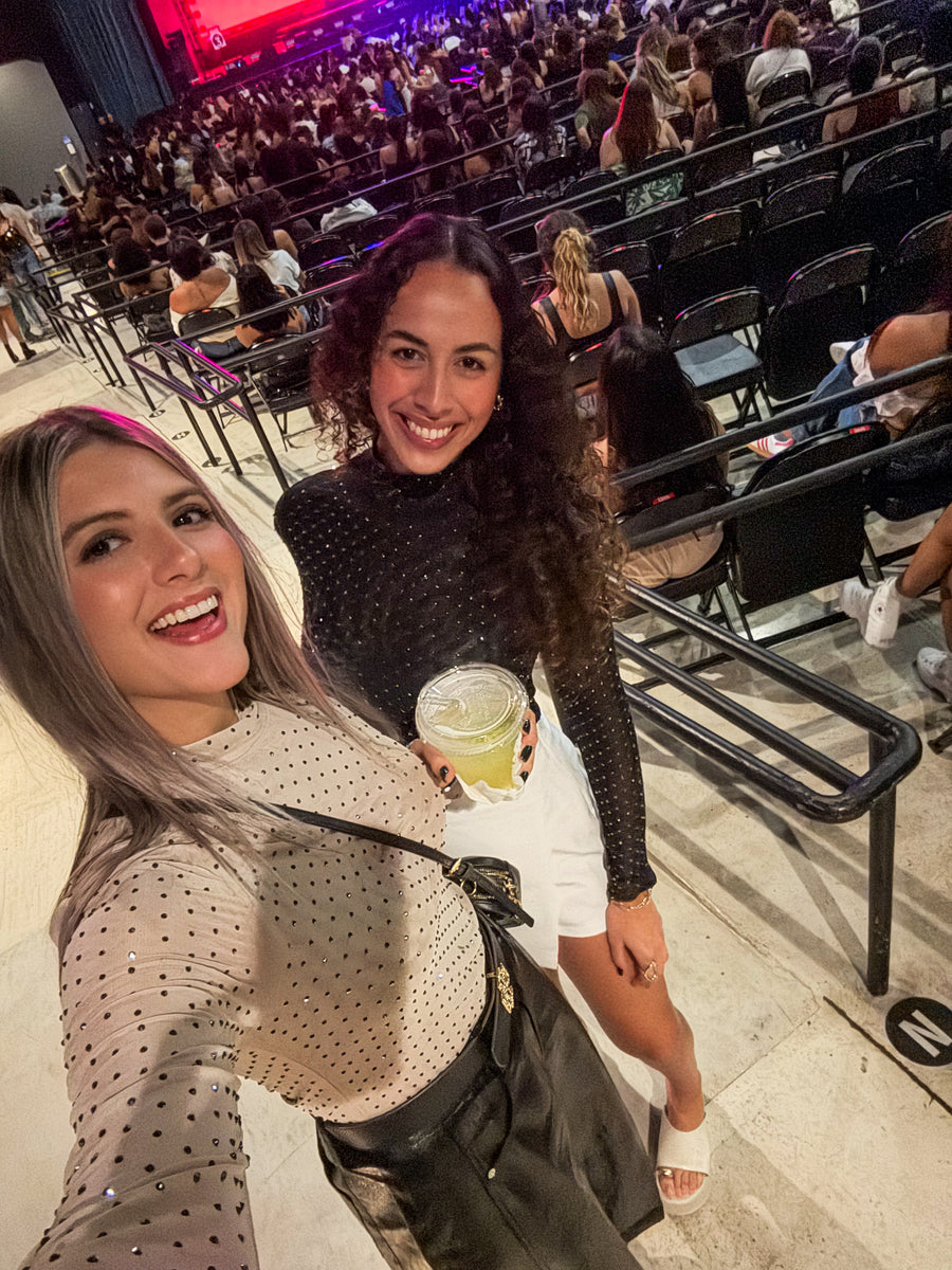 CREAM MESH RHINESTONES BLOUSE