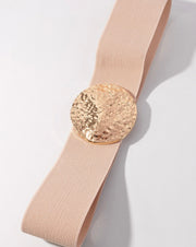 HAMMERED GOLD DISC ELASTIC BELT