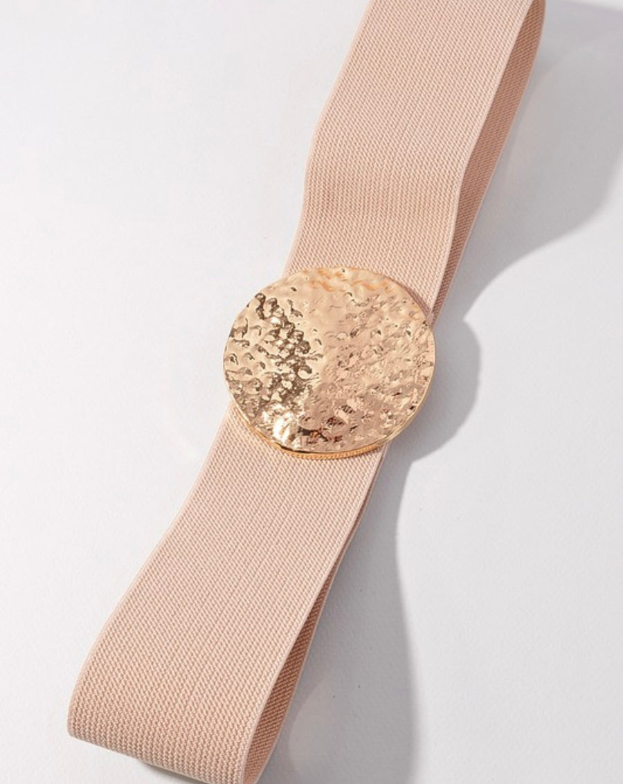 HAMMERED GOLD DISC ELASTIC BELT