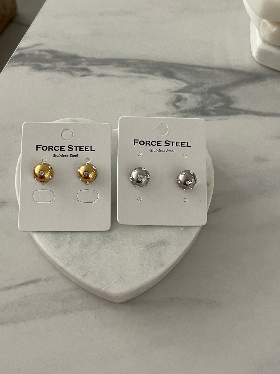 RHINESTONE STUD EARRINGS