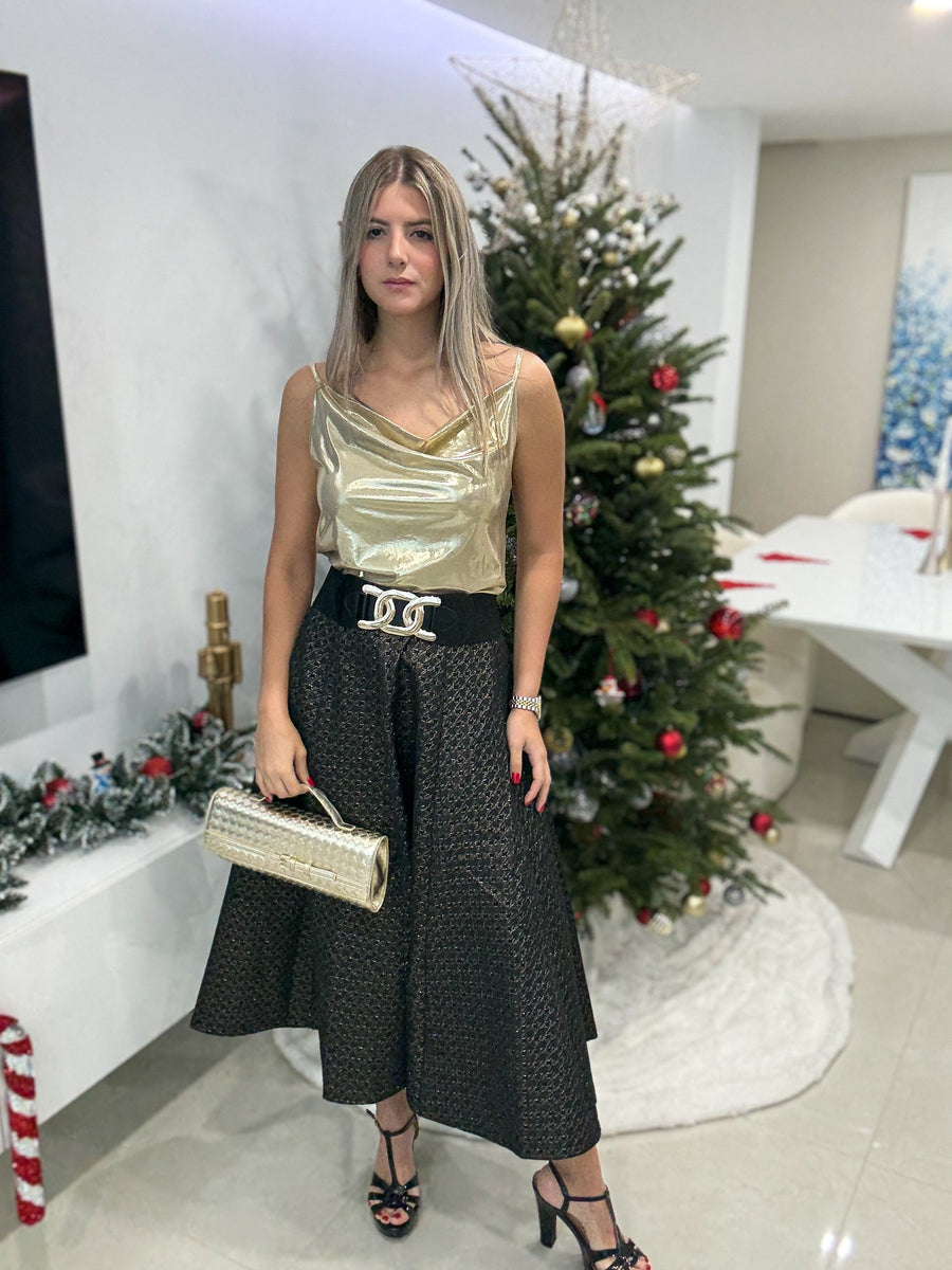 GOLD METALLIC CAMI BLOUSE