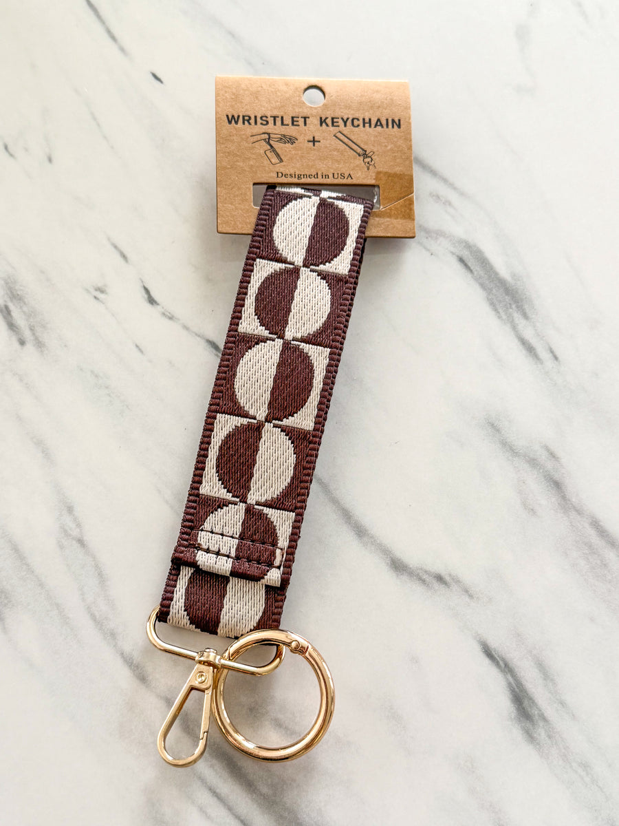 BROWN/IVORY WRISTLET KEYCHAIN