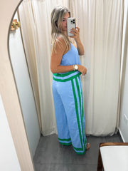BLUE GREEN TOP & PANT SET