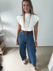 PIA WHITE SQUARE TOP