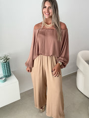 TAN SILKY PANTS