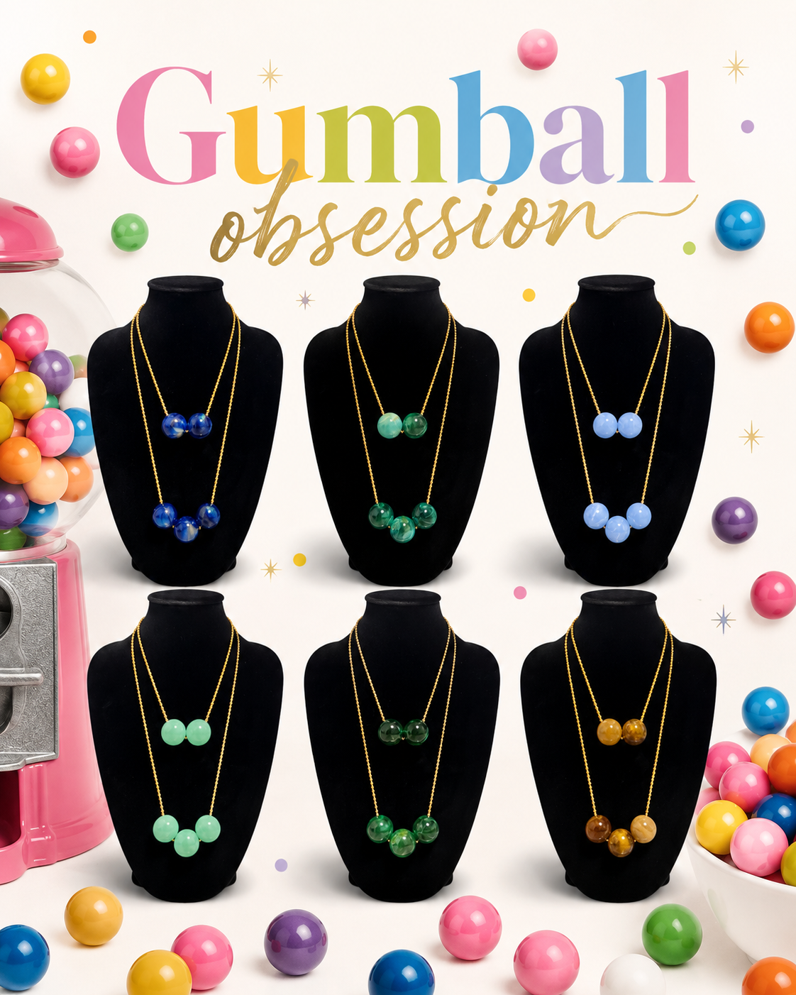 GUMBALL LAYERED NECKLACE SET