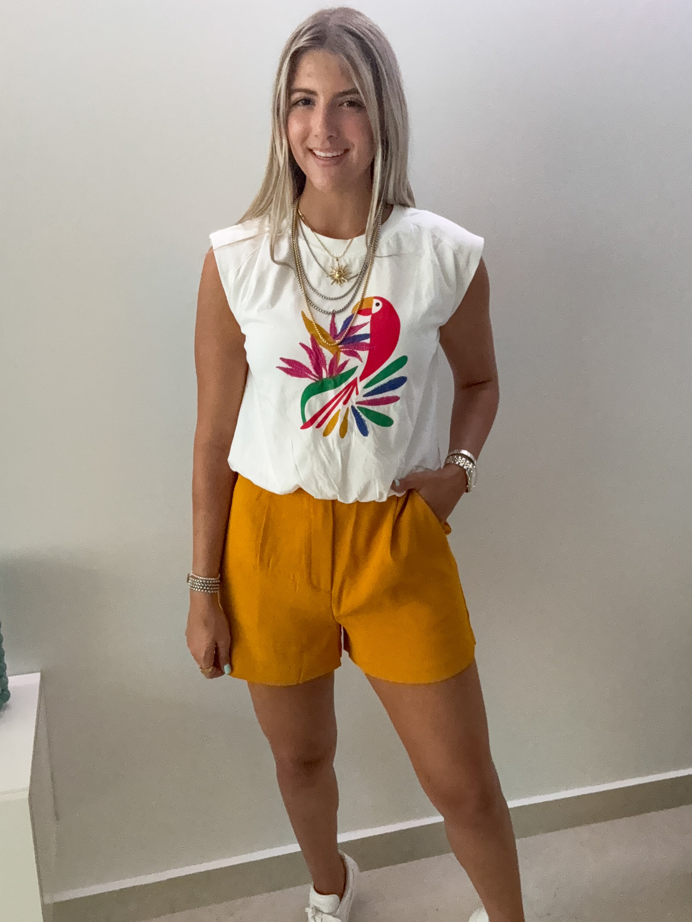 MUSTARD TAILORED SHORTS