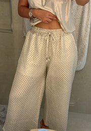 METALLIC GOLD KNITTED PANT
