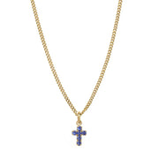 SINGLE MINI CROSS NECKLACE IN SAPPHIRE