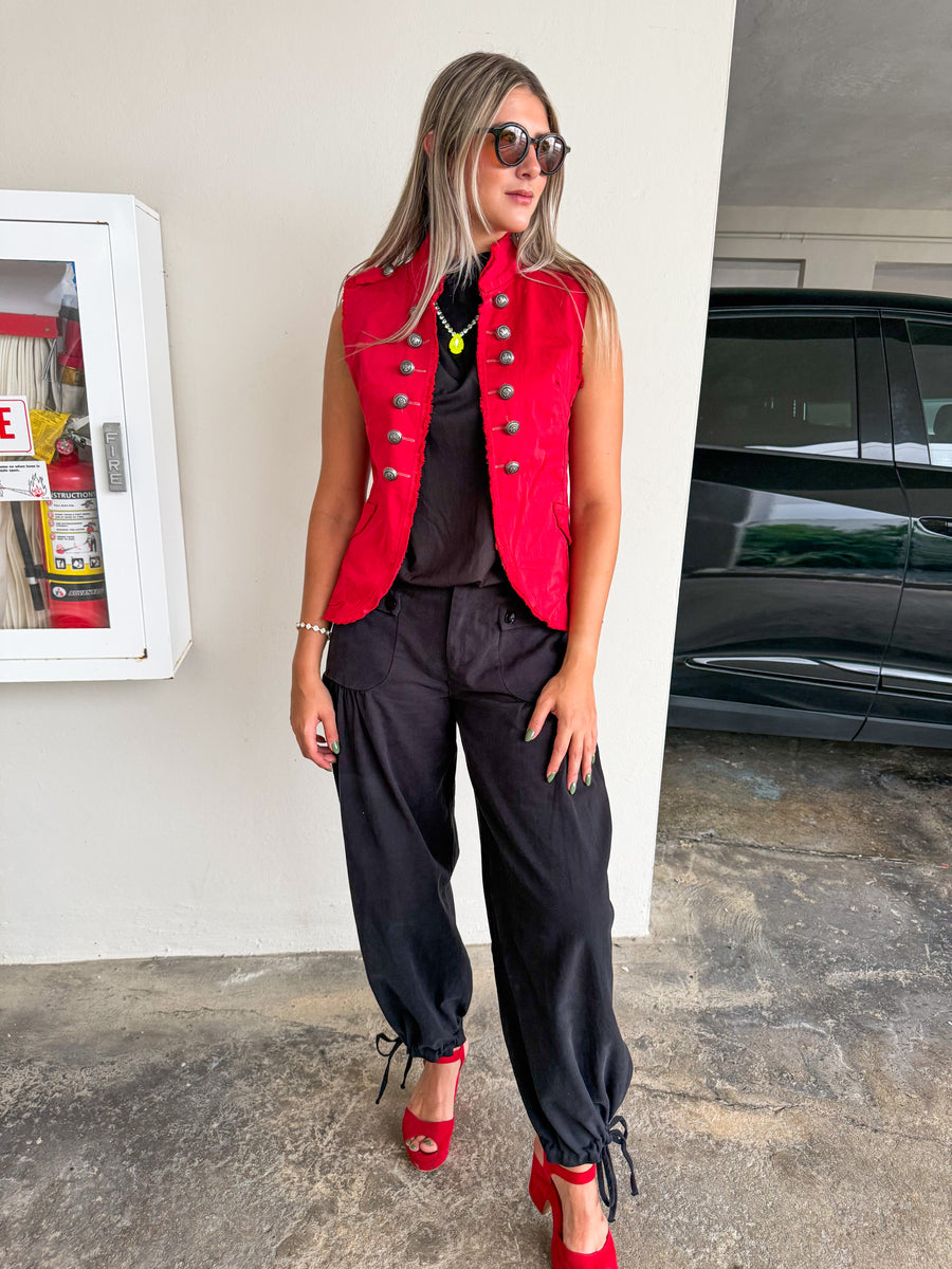 BLACK TIE CUFF PANTS