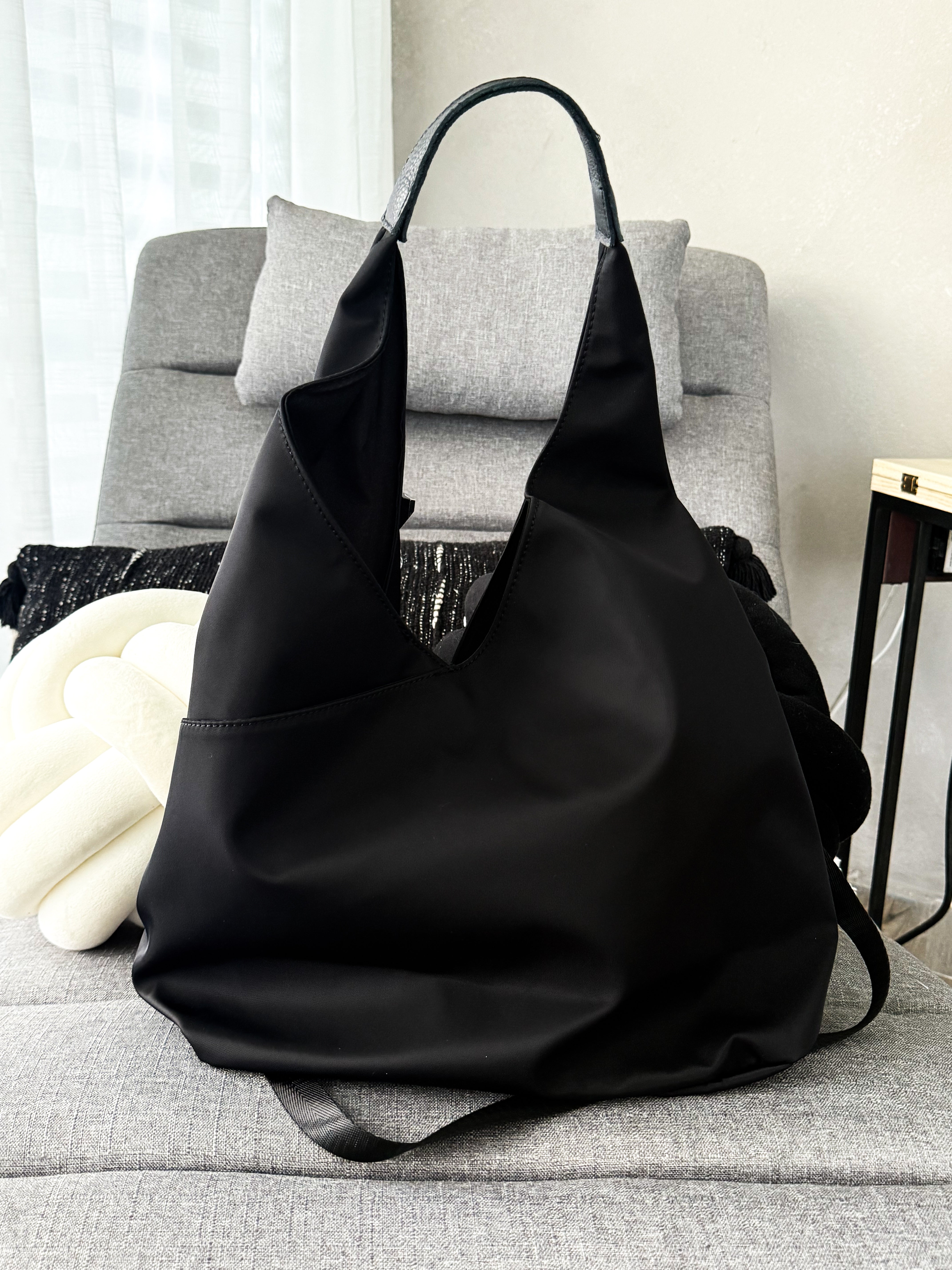 *PRE-ORDER* BLACK NYLON STUDDED BAG/CROSSBODY