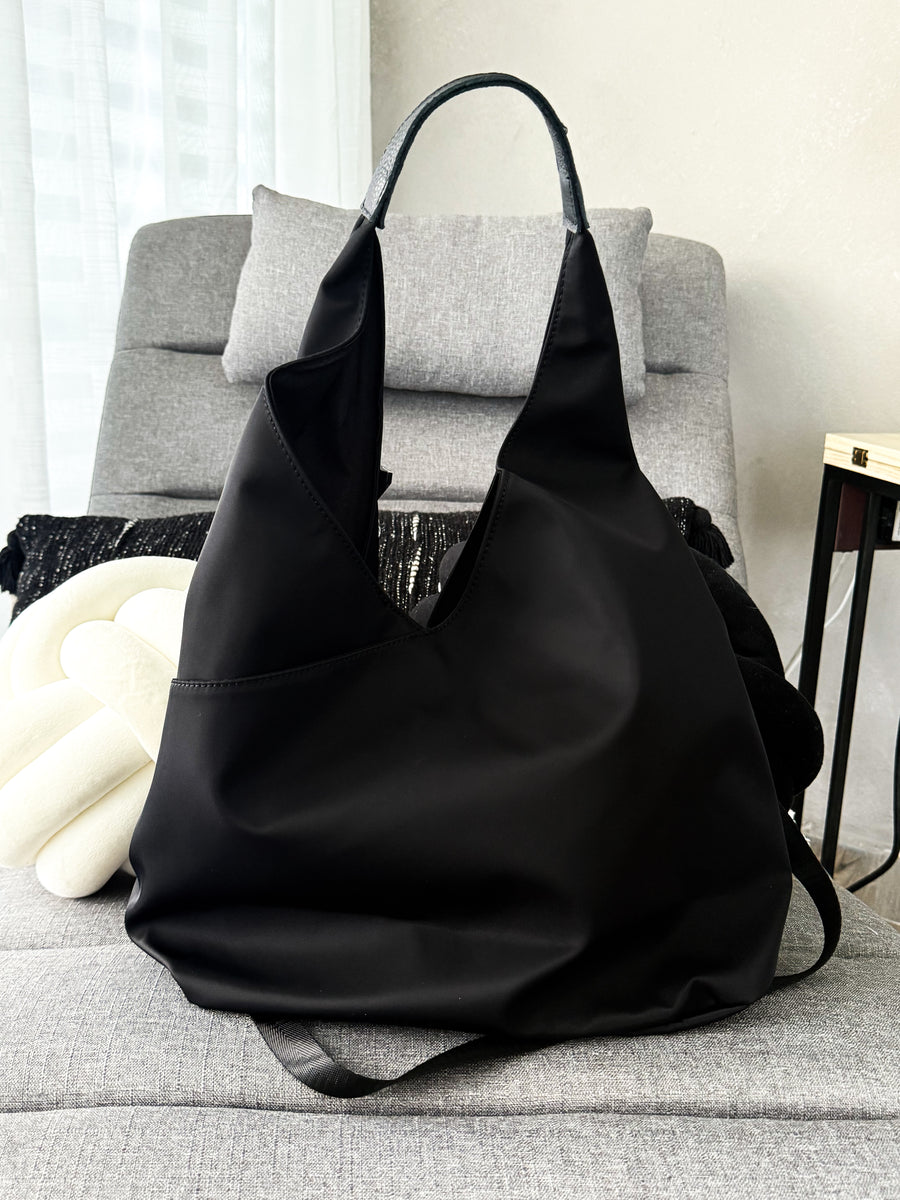 *PRE-ORDER* BLACK NYLON STUDDED BAG/CROSSBODY