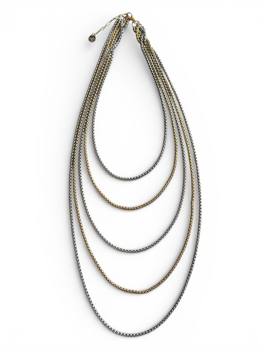 GOLD & SILVER 6-LAYER NECKLACE COLLAB