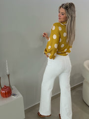 POLKA DOT SATIN KNOT TOPS
