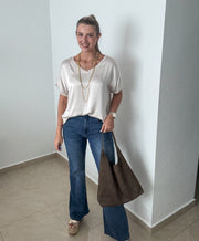 CHAMPAGNE SILKY BLOUSE