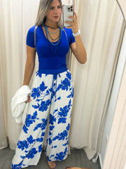 ROYAL BLUE PRINTED PANTS