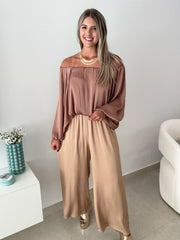 TAN SILKY PANTS