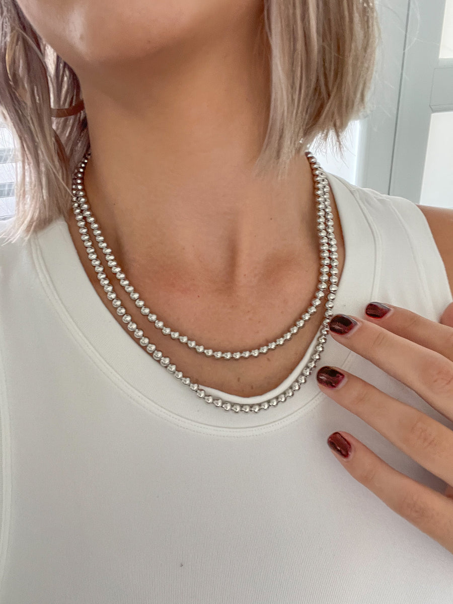 SILVER BALL NECKLACE