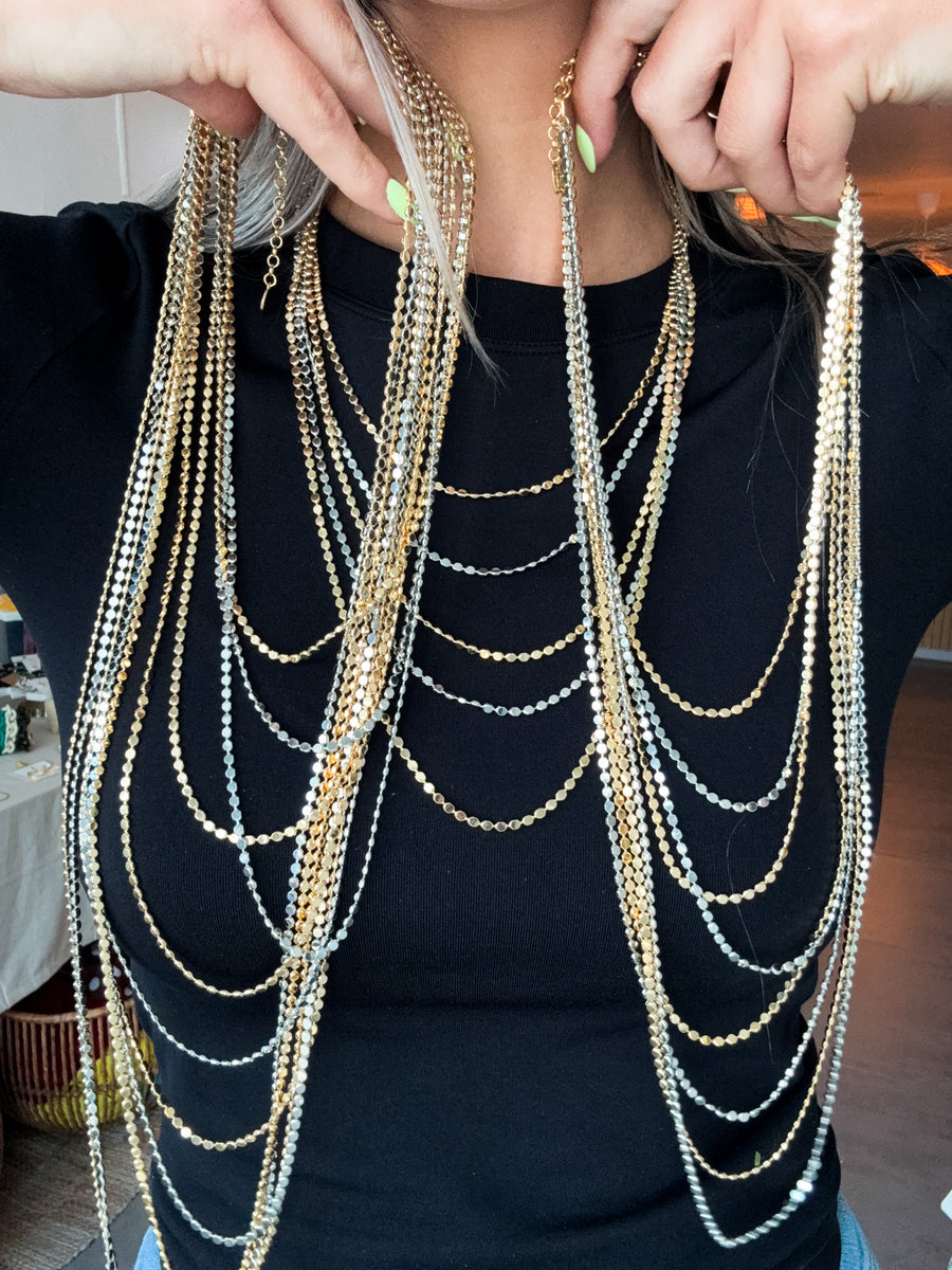 TWO TONE PAMPAS LAYERED NECKLACE
