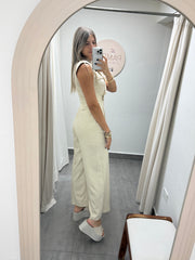 BEIGE TAILORED JUMPSUIT