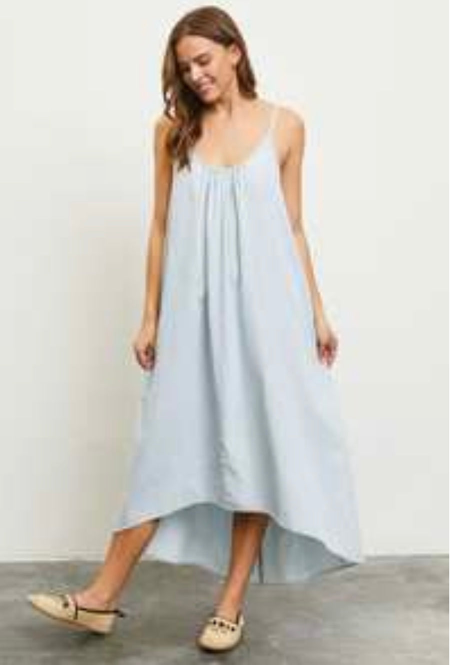 LIGHT DENIM HIGH LOW DRESS