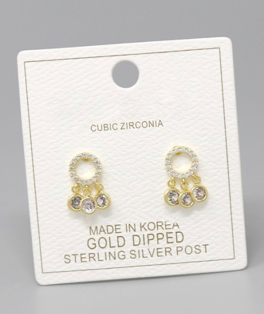 CIRCLE STONE EARRINGS