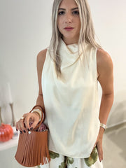 IVORY SATIN BLOUSE