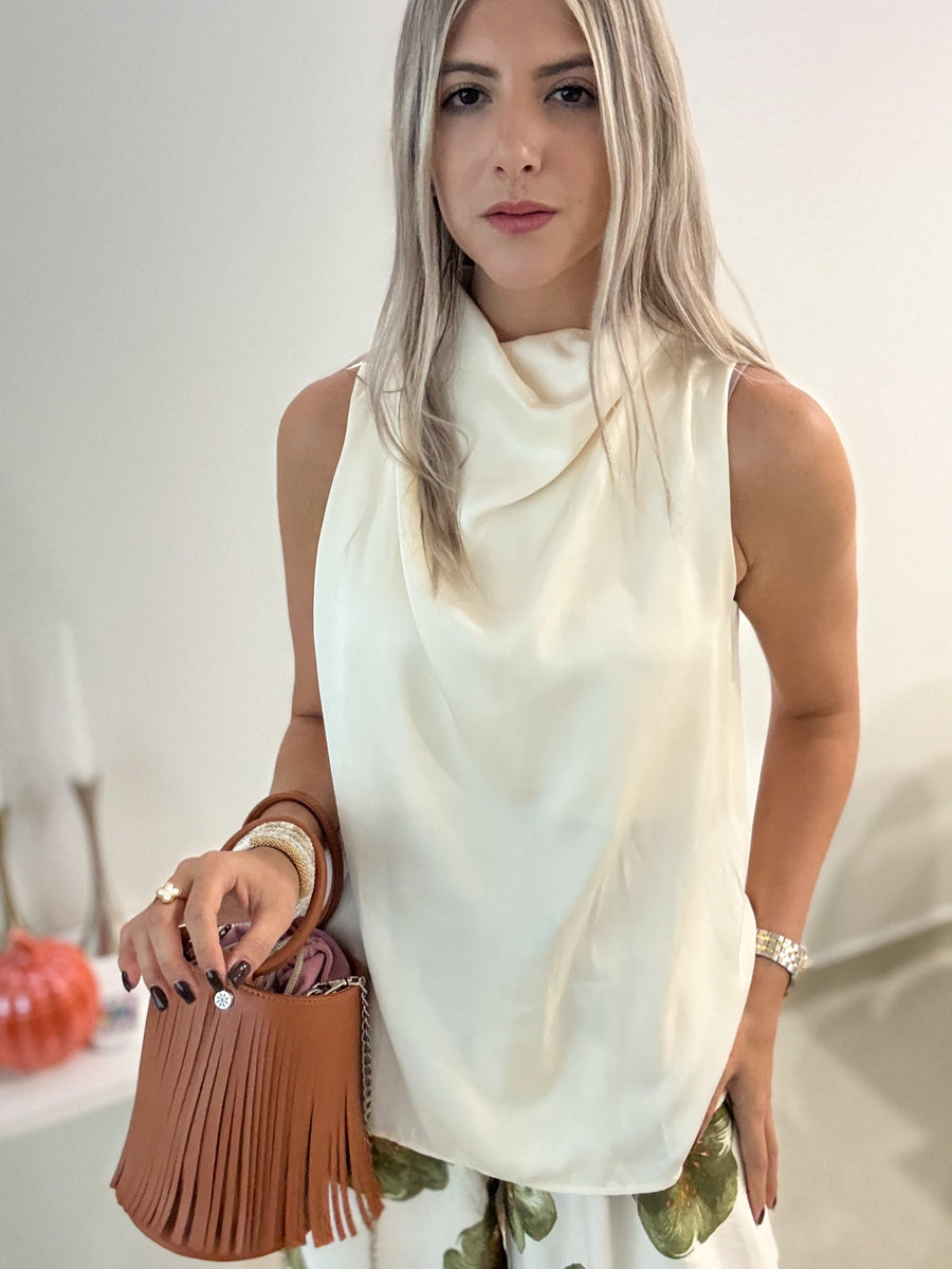 IVORY SATIN BLOUSE