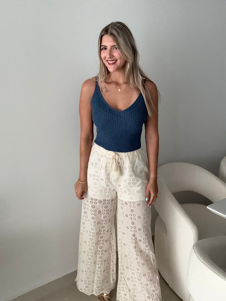 KNITTED BASIC CROP BLOUSE
