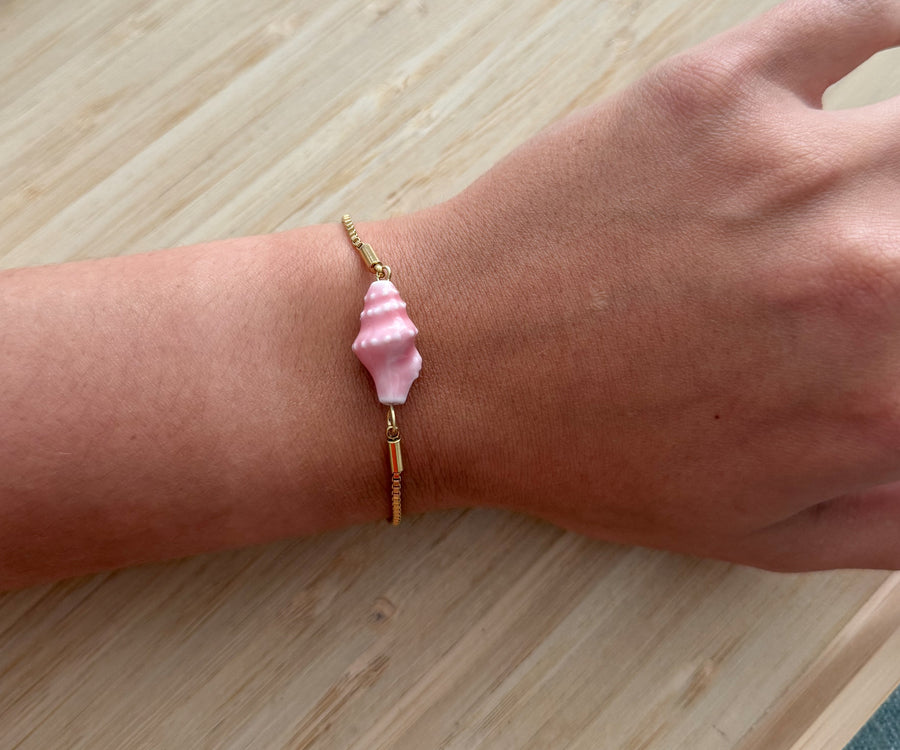 CERAMIC CONCH SHELL ADJUSTABLE BRACELET