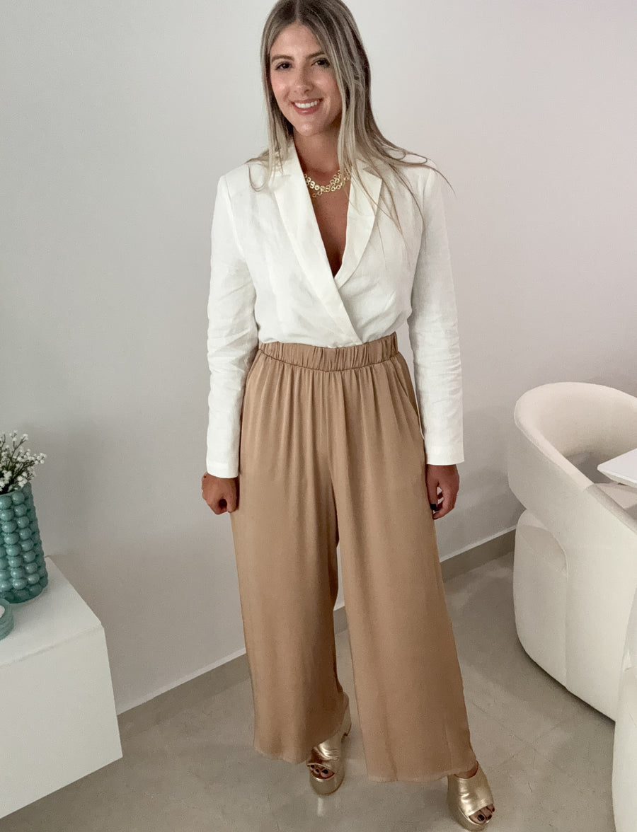 TAN SILKY PANTS