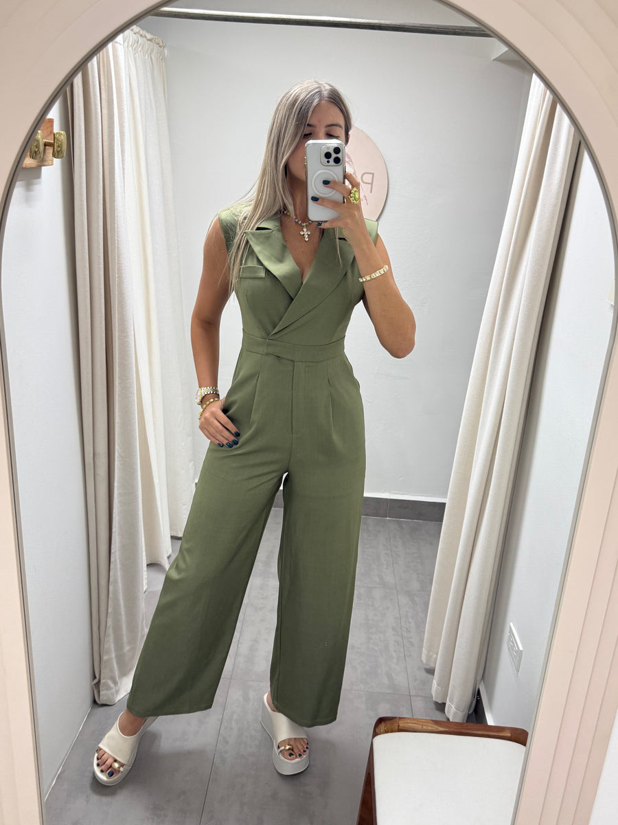 OLIVE TAILORED JUMPSUIT
