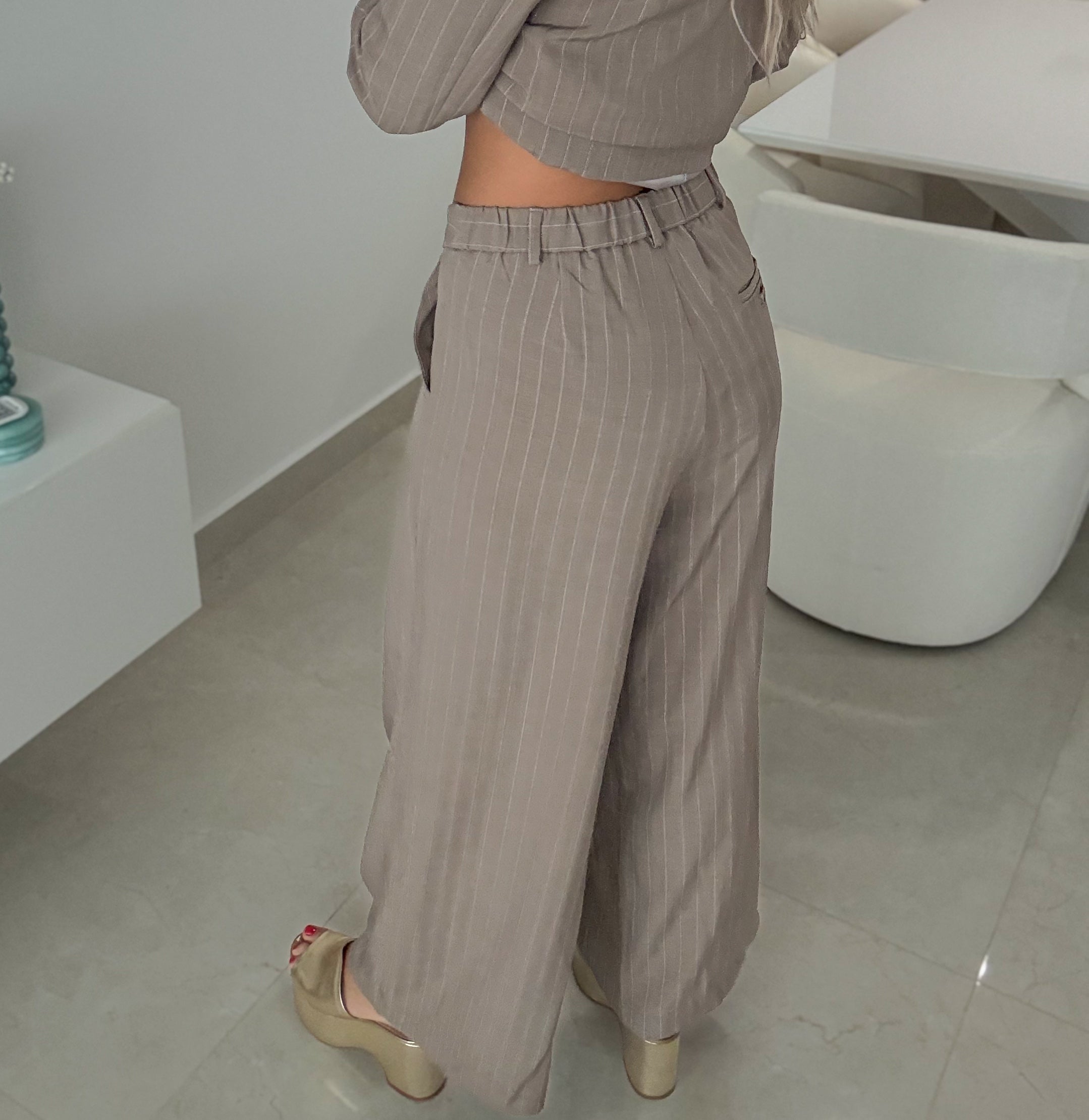 MOCHA STRIPED PANTS