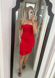RED STRETCHY BODYCON DRESS