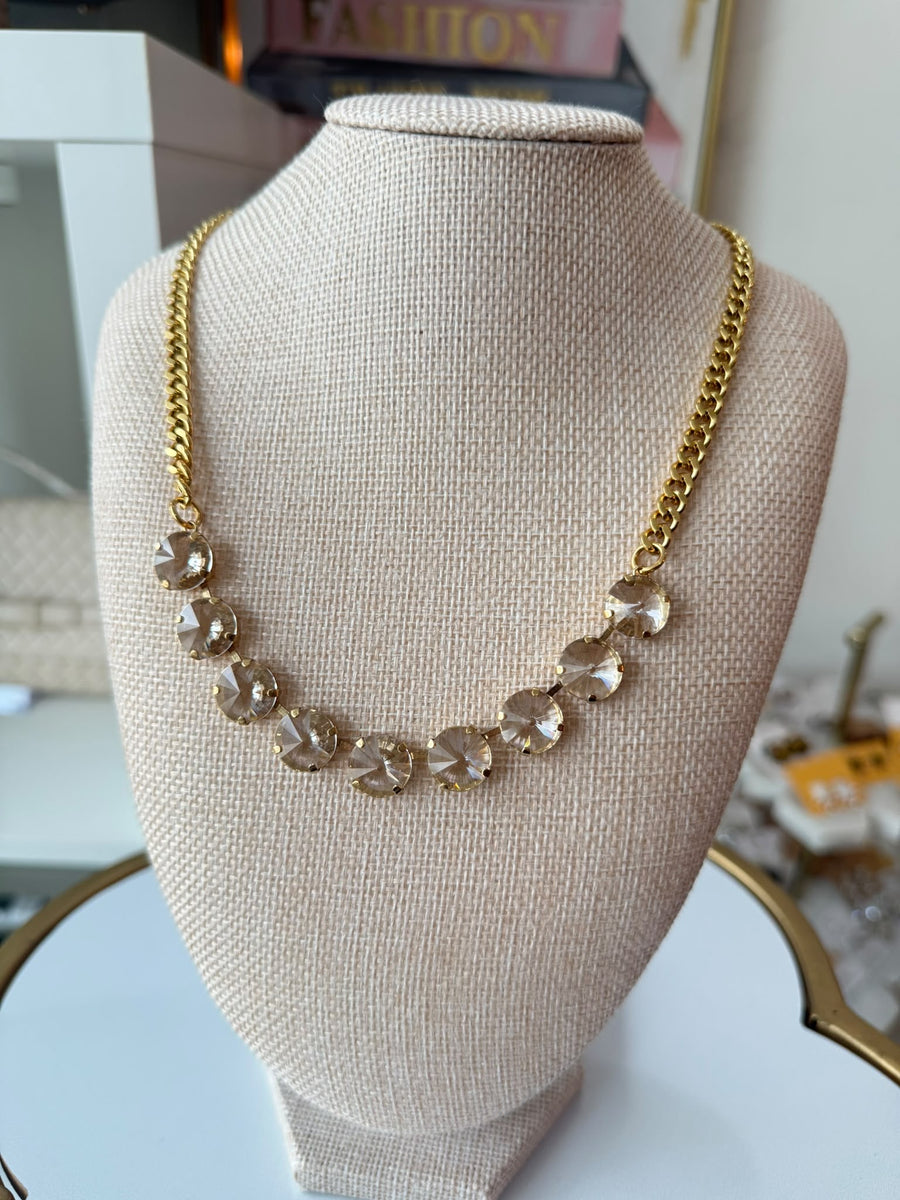 MINI SOFIA NECKLACE IN UNFOILED CLEAR