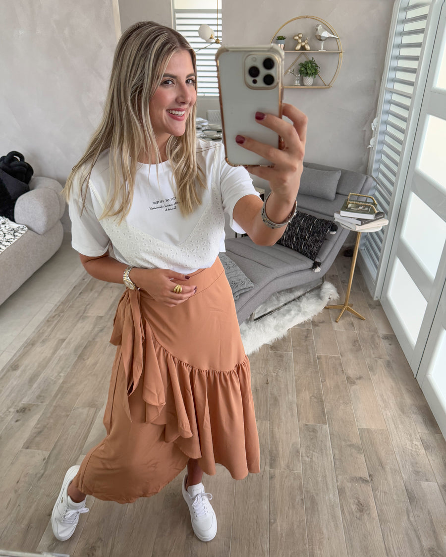 MOCHA WRAP AROUND SKIRT