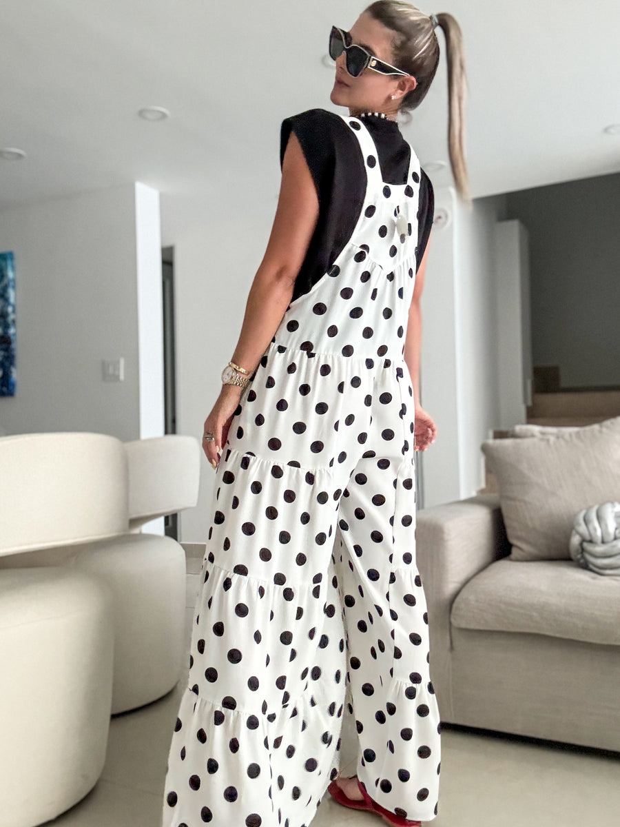 POLKA DOT OVERALL JUMPSUIT