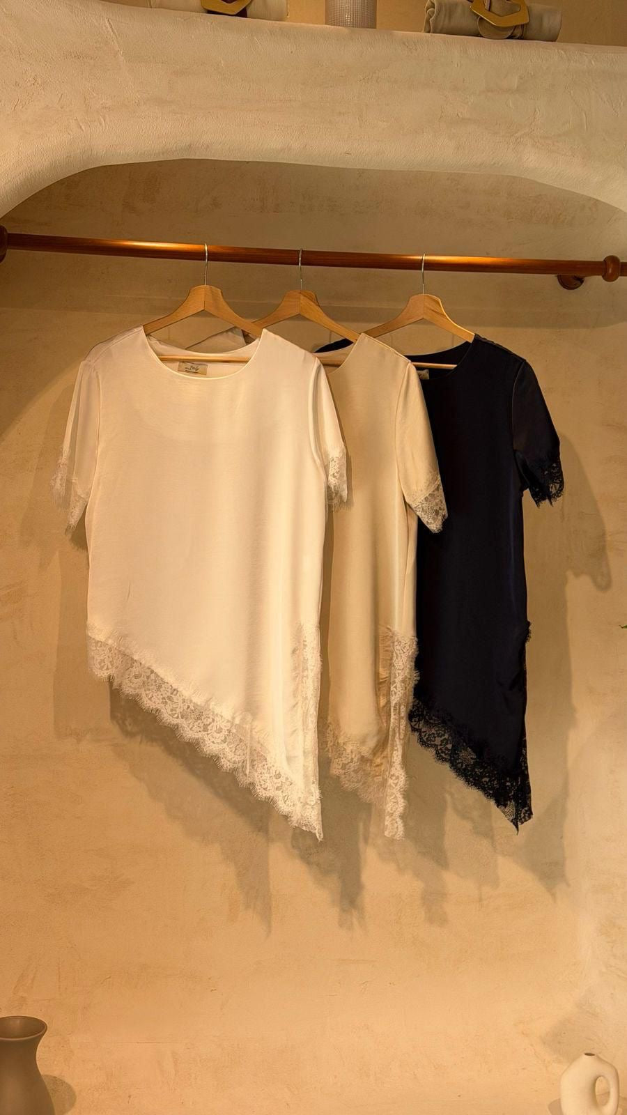 SATIN LACE TOPS
