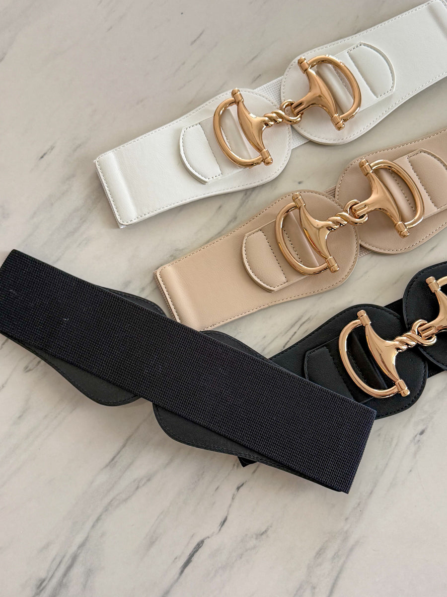 HORSE BIT BUCKLE ELASTIC BELTS